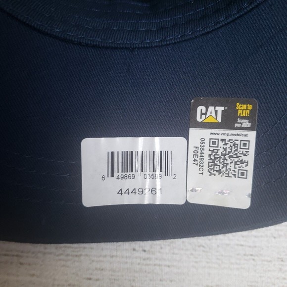 CAT Snapback Mesh Back Trucker Hat Blue Jean Front Norscot - Picture 9 of 13